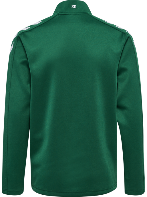 hmlCORE XK POLY ZIP SWEAT KIDS, EVERGREEN, packshot