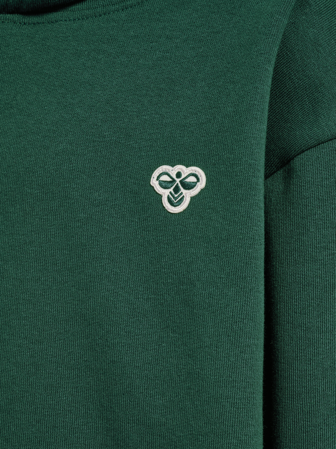 hmlJR LOOSE HOODIE BEE, DARK GREEN, packshot