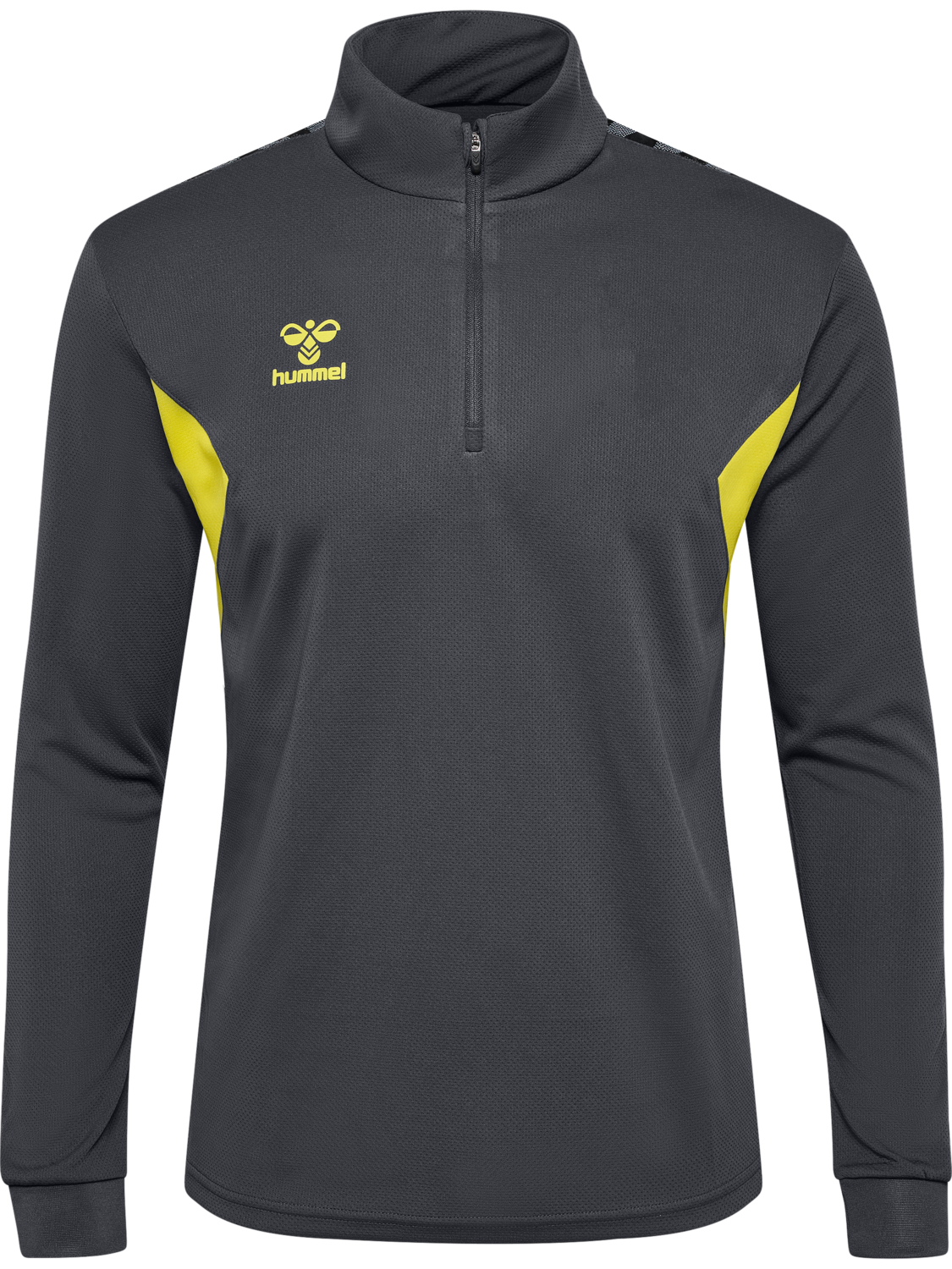 hmlAUTHENTIC HALF ZIP SWEAT, ASPHALT/SULPHUR SPRING, packshot