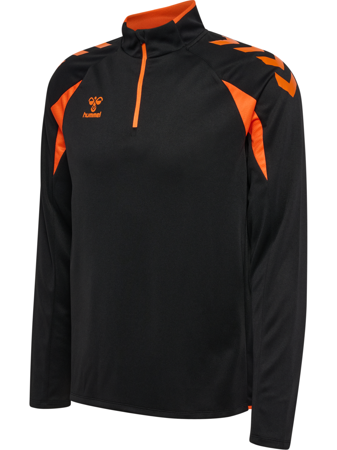 hmlCORE 2.0 HALF ZIP, BLACK/ORANGE TIGER, packshot
