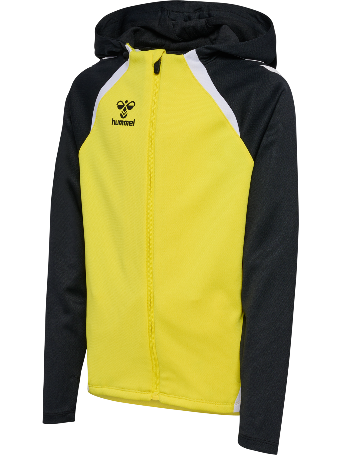 hmlLEAD 2.0 ZIP HOODIE KIDS, BLAZING YELLOW/BLACK, packshot