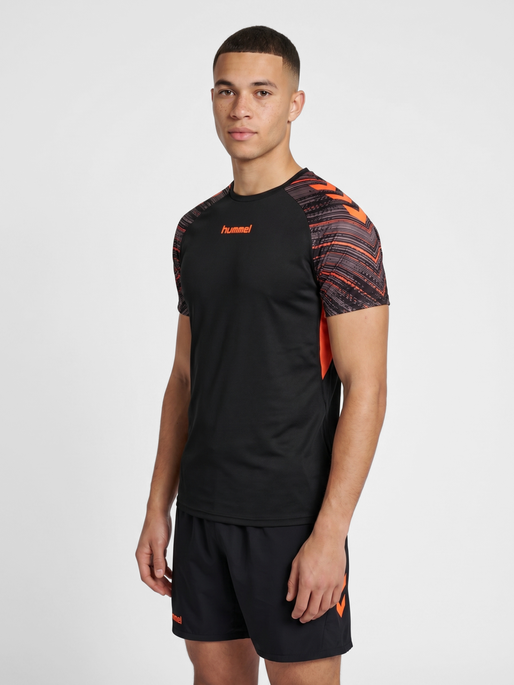 hmlBLAZE PRO TRAINING JERSEY S/S, BLACK/ORANGE, model