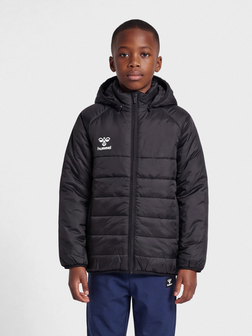hmlGO QUILTED HOOD JACKET KIDS, BLACK, model