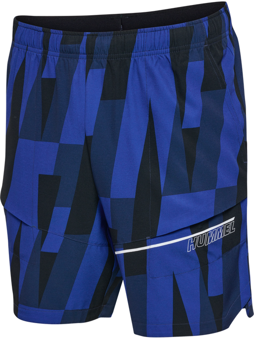 hmlCOURT AOP POCKET SHORTS, SODALITE BLUE, packshot