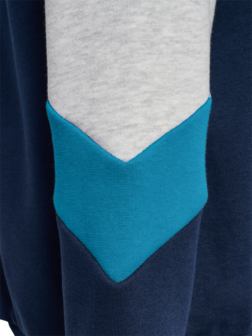 hmlJR LOOSE BLOCKED ZIP HOODIE, DRESS BLUES hmlJR LOOSE BLOCKED ZIP HOODIE, DRESS BLUES, packshot