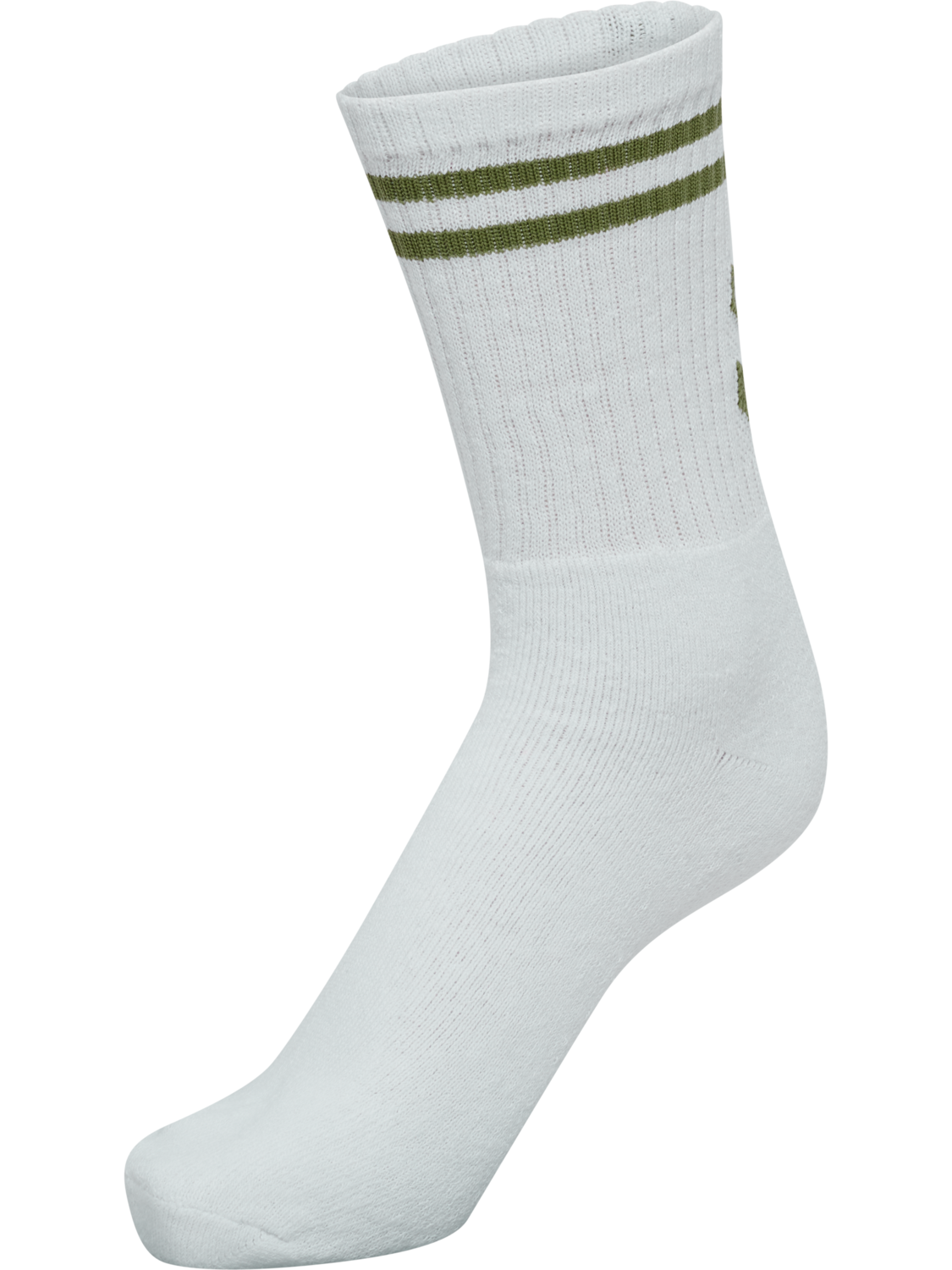 hml4 PACK DOUBLE STRIPE CREW SOCK, PALE WHITE/GREEN/PINK/BROWN, packshot