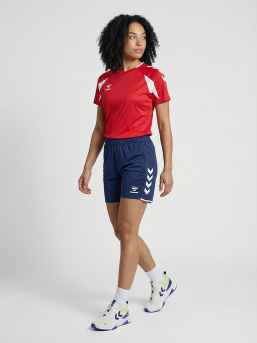 hmlCORE 2.0 TRAINING SHORTS WOMAN, MARINE/WHITE, model