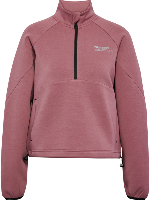 hmlTECH FLEECE WOMEN BOXY HALF ZIP, WISTFUL MAUVE, packshot