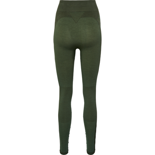 hmlCLEA SEAMLESS MID WAIST TIGHTS, CLIMBING IVY/BEETLE MELANGE, packshot