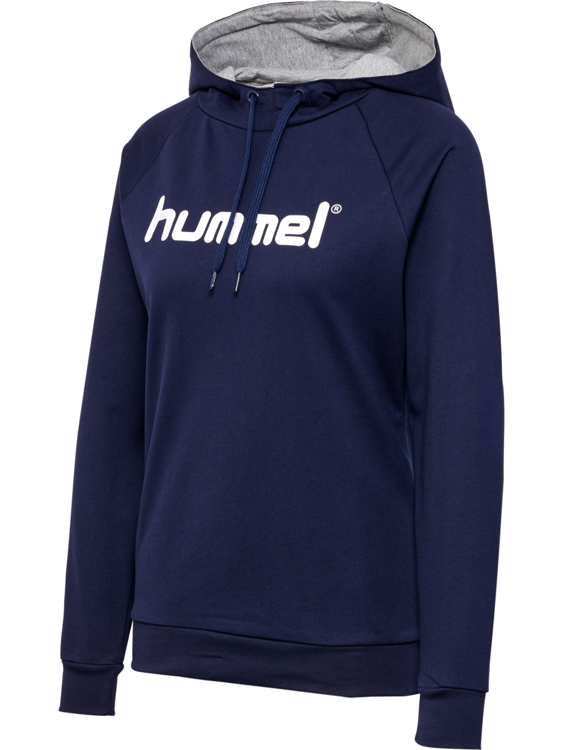 HMLGO COTTON LOGO HOODIE WOMAN, MARINE, packshot