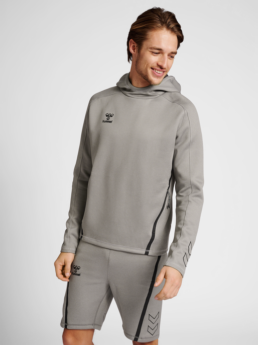 hmlCIMA XK HOODIE, GREY MELANGE, model