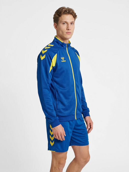 hmlCORE 2.0 TRACK ZIP JACKET, TRUE BLUE/BLAZING YELLOW, model