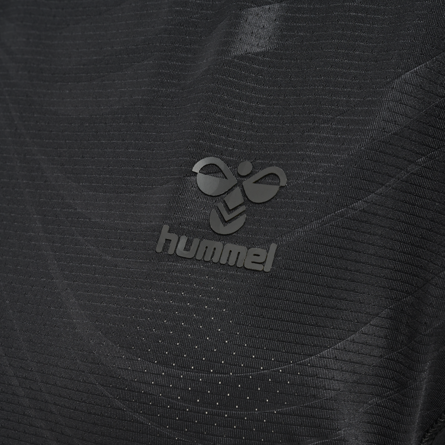 hmlONGRID POLY TEE S/S WO, JET BLACK/FORGED IRON, packshot