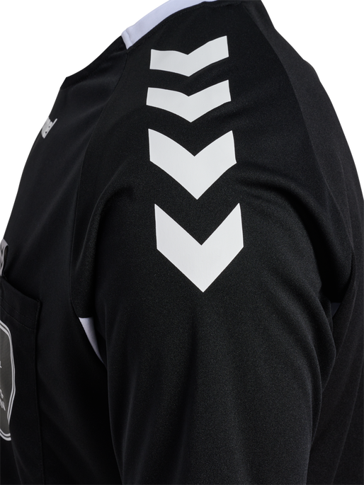 FFHB REFEREE YOUTH JERSEY S/S, BLACK WO SPONSOR, packshot