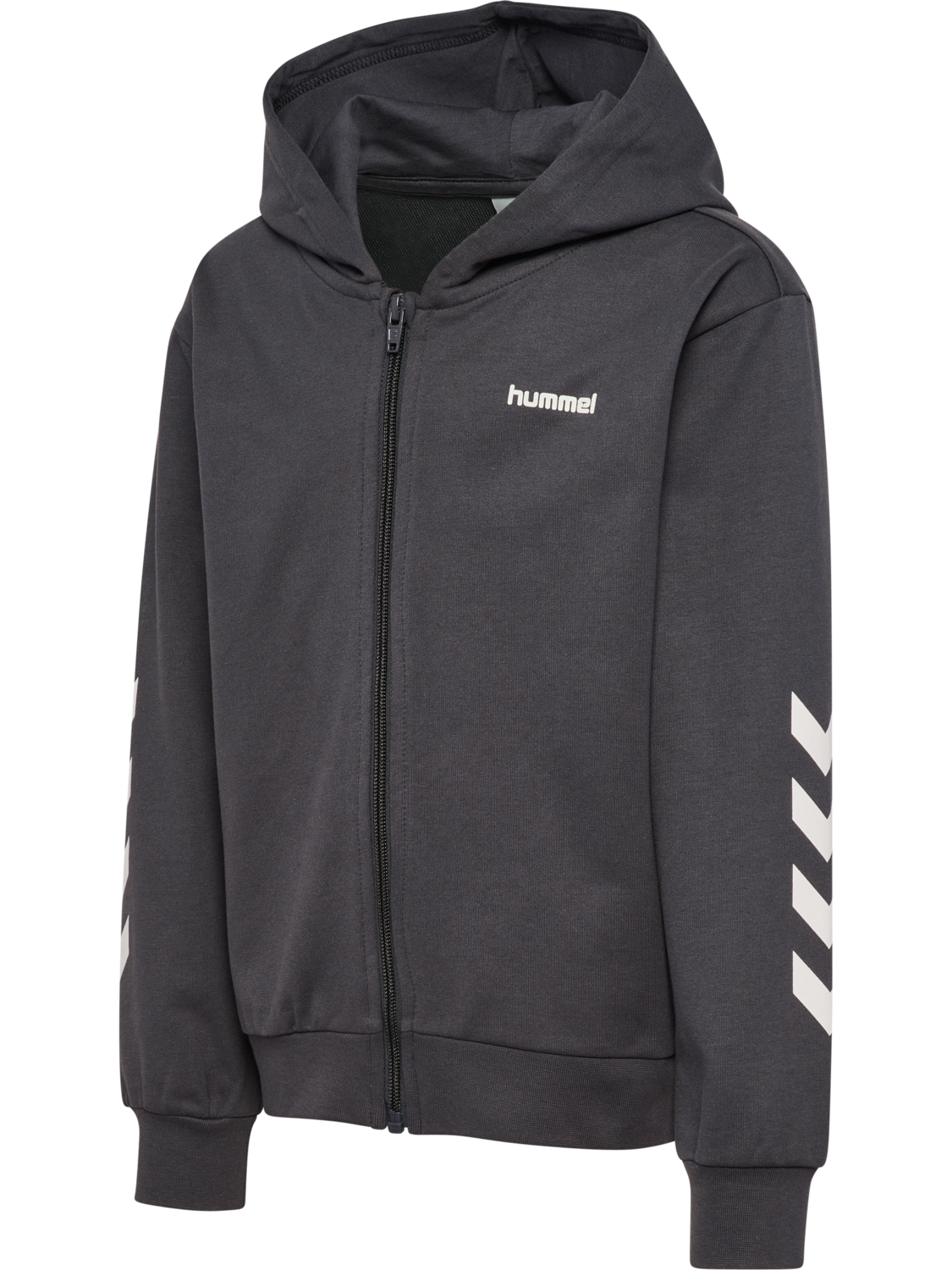 hmlJR LOGO ZIP JACKET, EBONY, packshot