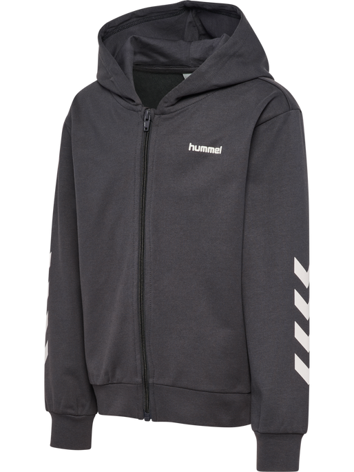 hmlJR LOGO ZIP JACKET, EBONY hmlJR LOGO ZIP JACKET, EBONY, packshot