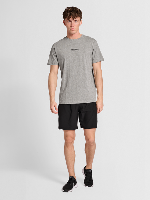 hmlOFFGRID TEE S/S, GREY MELANGE/FORGED IRON, model