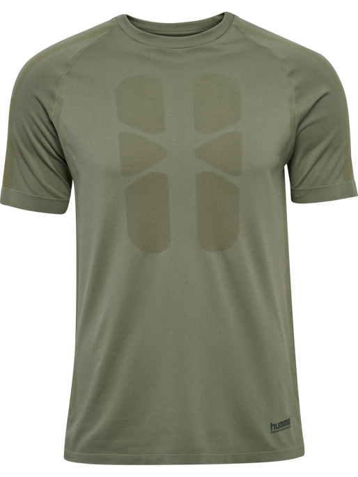 hmlHIIT SEAMLESS T-SHIRT S/S, DEEP LICHEN GREEN, packshot