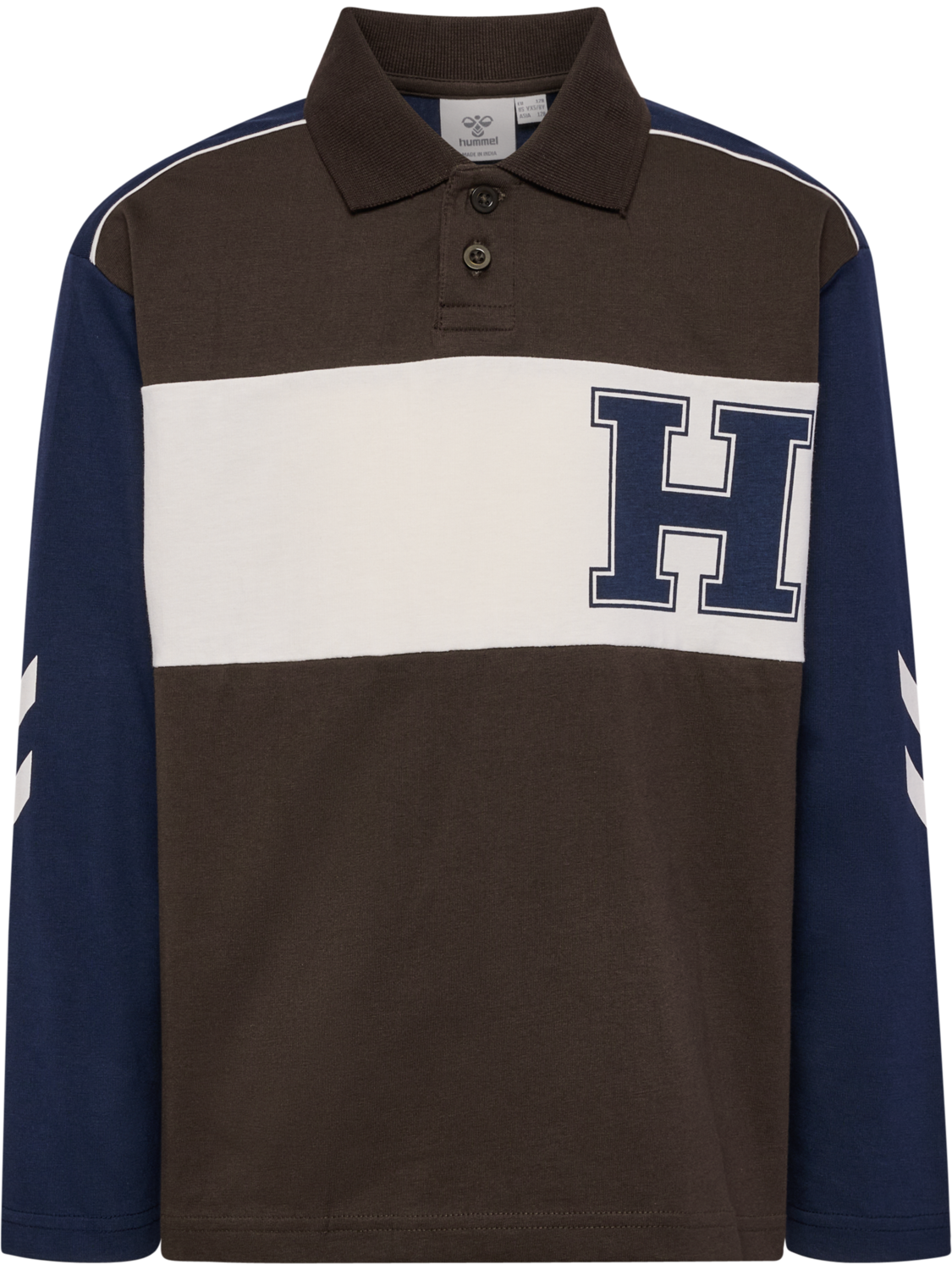 hmlROBIN JERSEY POLO L/S, TURKISH COFFEE, packshot
