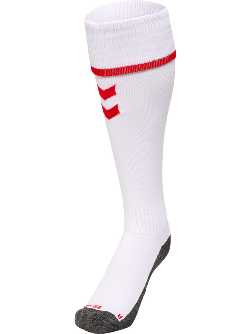 hmlCORE FOOTBALL SOCKS, WHITE/TRUE RED, packshot