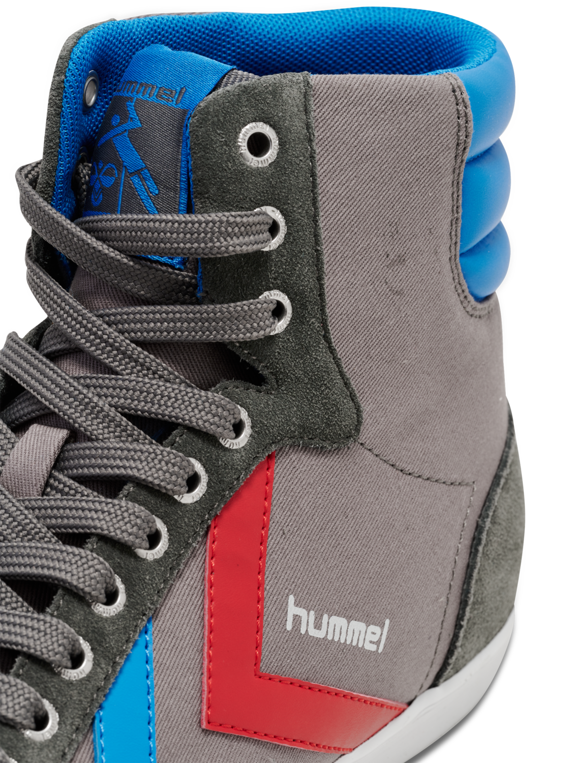 HUMMEL SLIMMER STADIL HIGH, CASTLEROCK/RIBBONRED/BRIL BLUE, packshot