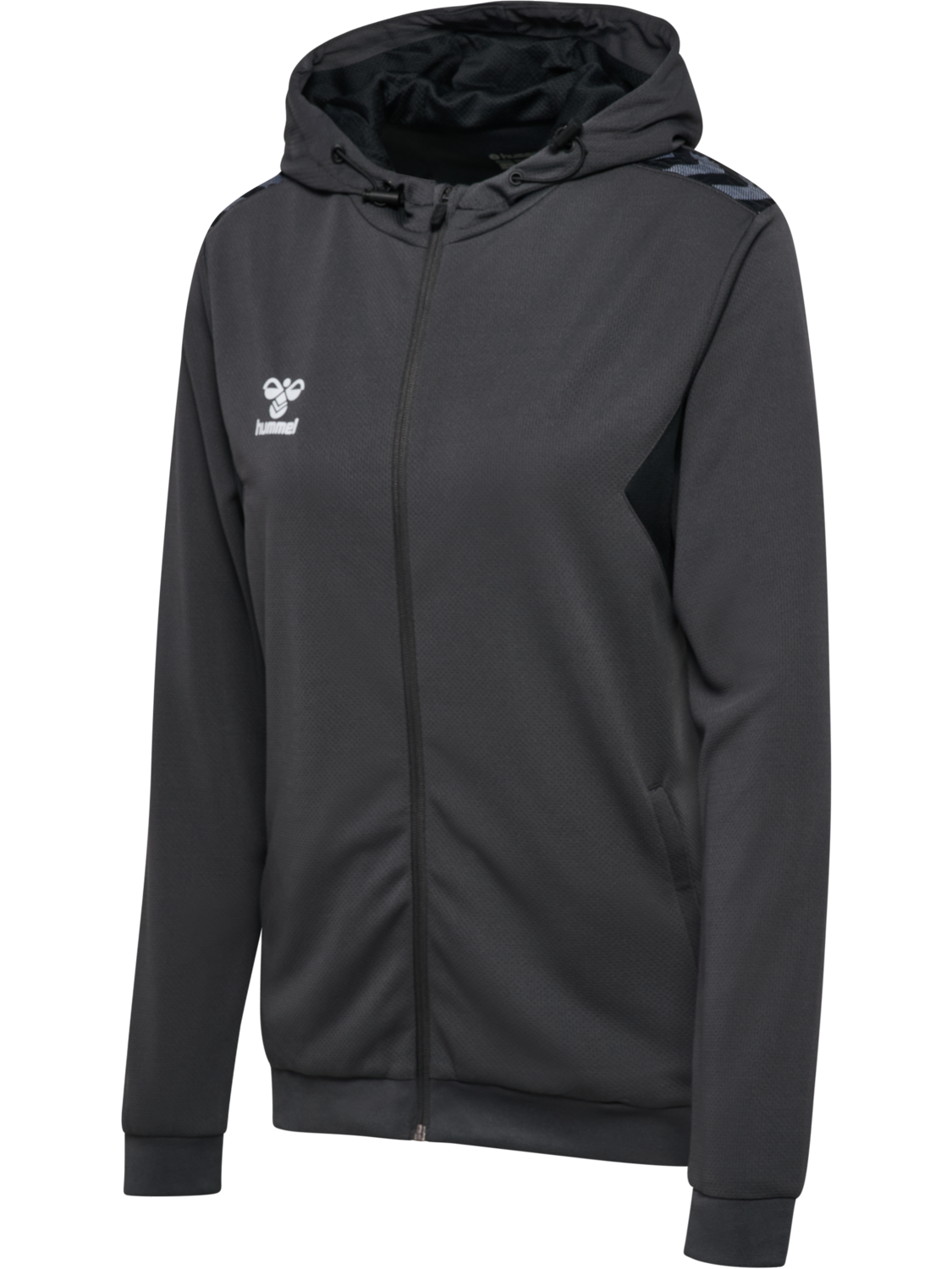 hmlAUTHENTIC PL ZIP HOODIE WOMAN, ASPHALT, packshot