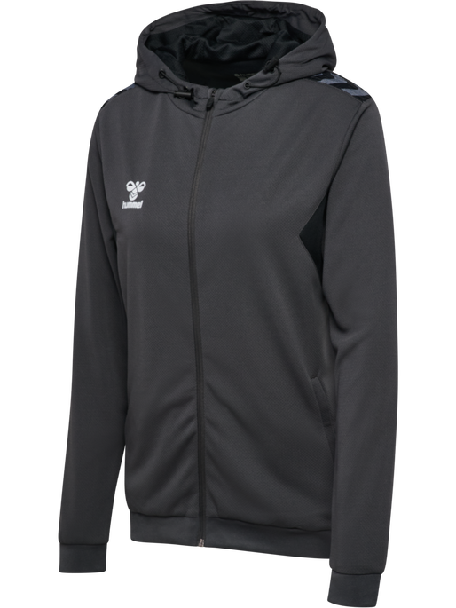hmlAUTHENTIC PL ZIP HOODIE WOMAN, ASPHALT, packshot