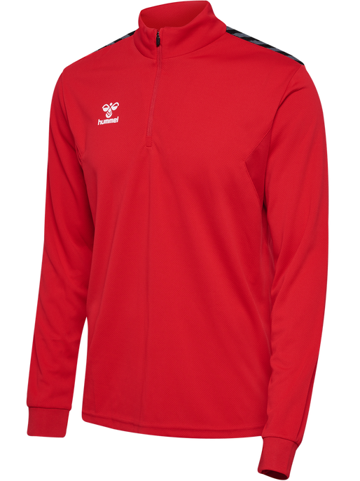 hmlAUTHENTIC HALF ZIP SWEAT, TRUE RED hmlAUTHENTIC HALF ZIP SWEAT, TRUE RED, packshot