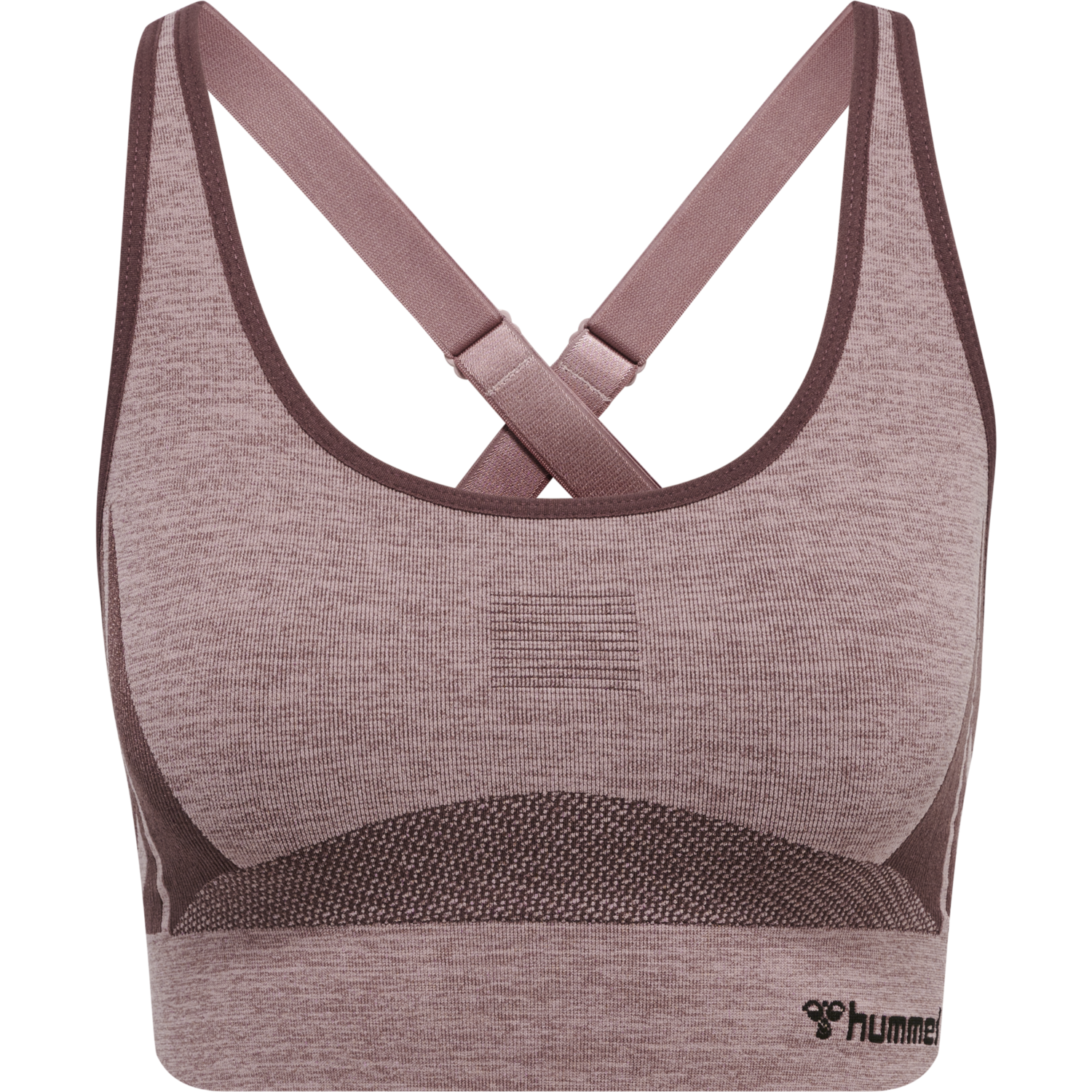 hmlCLEA SEAMLESS  SPORTS TOP, FUDGE/WOODROSE MELANGE, packshot