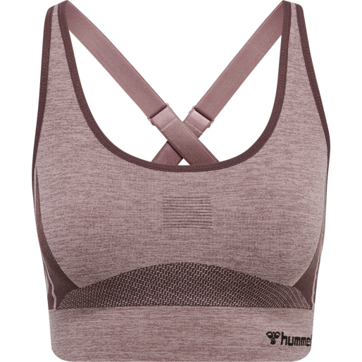 hmlCLEA SEAMLESS  SPORTS TOP, FUDGE/WOODROSE MELANGE, packshot