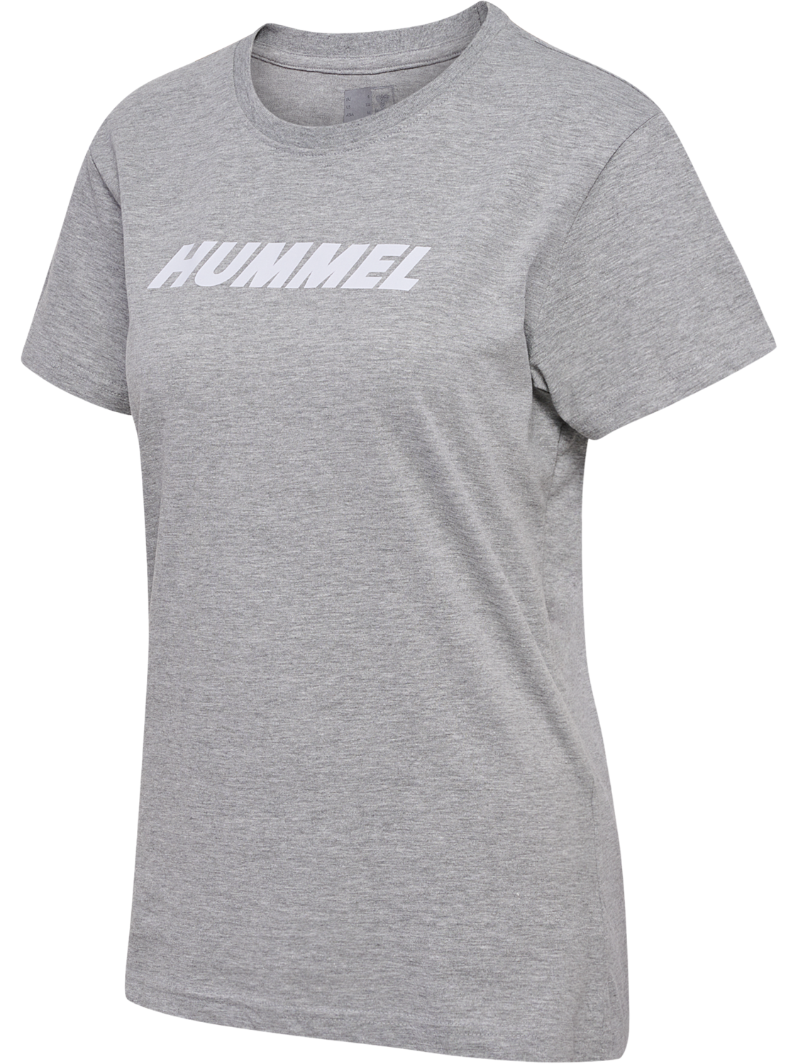 hmlELEMENTAL LOGO COTTON TEE WOMAN, GREY MELANGE, packshot