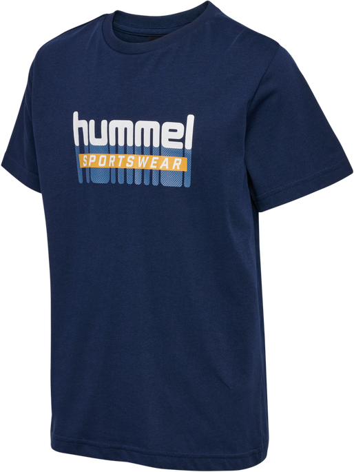 hmlTUKAS T-SHIRT S/S, BLACK IRIS, packshot