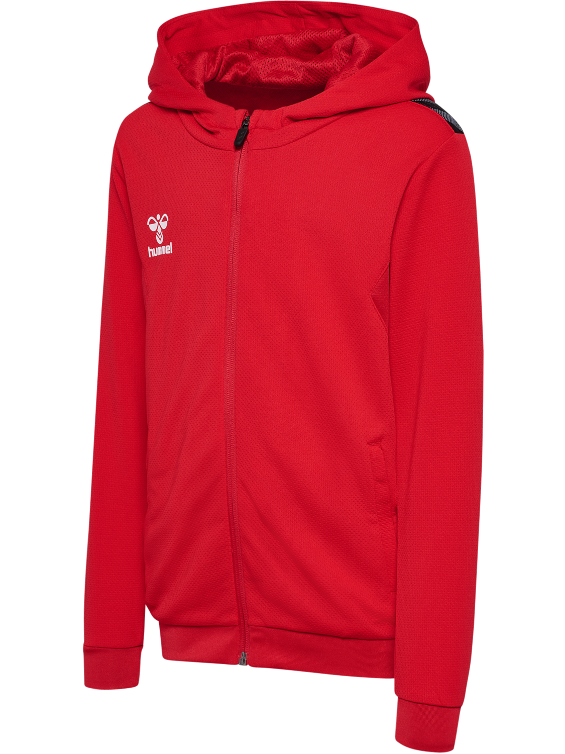 hmlAUTHENTIC PL ZIP HOODIE KIDS, TRUE RED, packshot