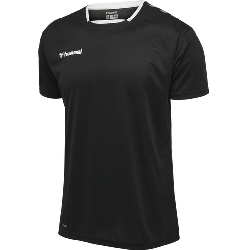 hmlAUTHENTIC KIDS POLY JERSEY S/S, BLACK/WHITE, packshot