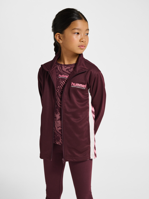 hmlJR CHEVRON ZIP JACKET, WINETASTING, model