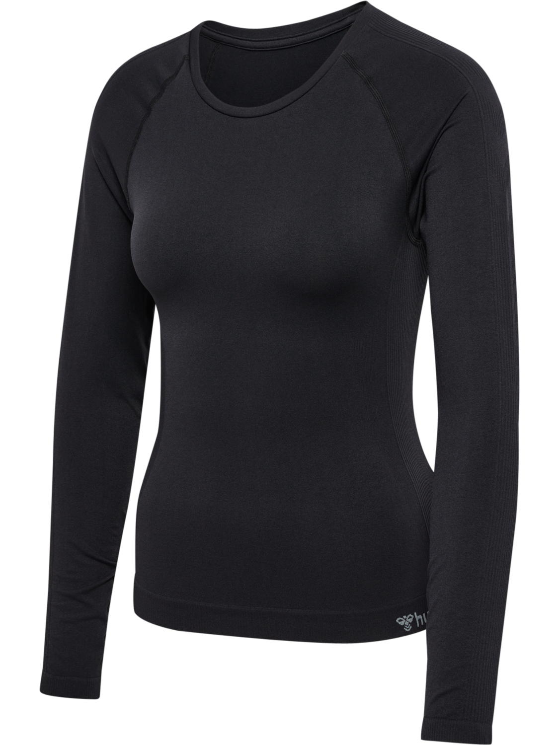 hmlTIF SEAMLESS T-SHIRT L/S, BLACK, packshot