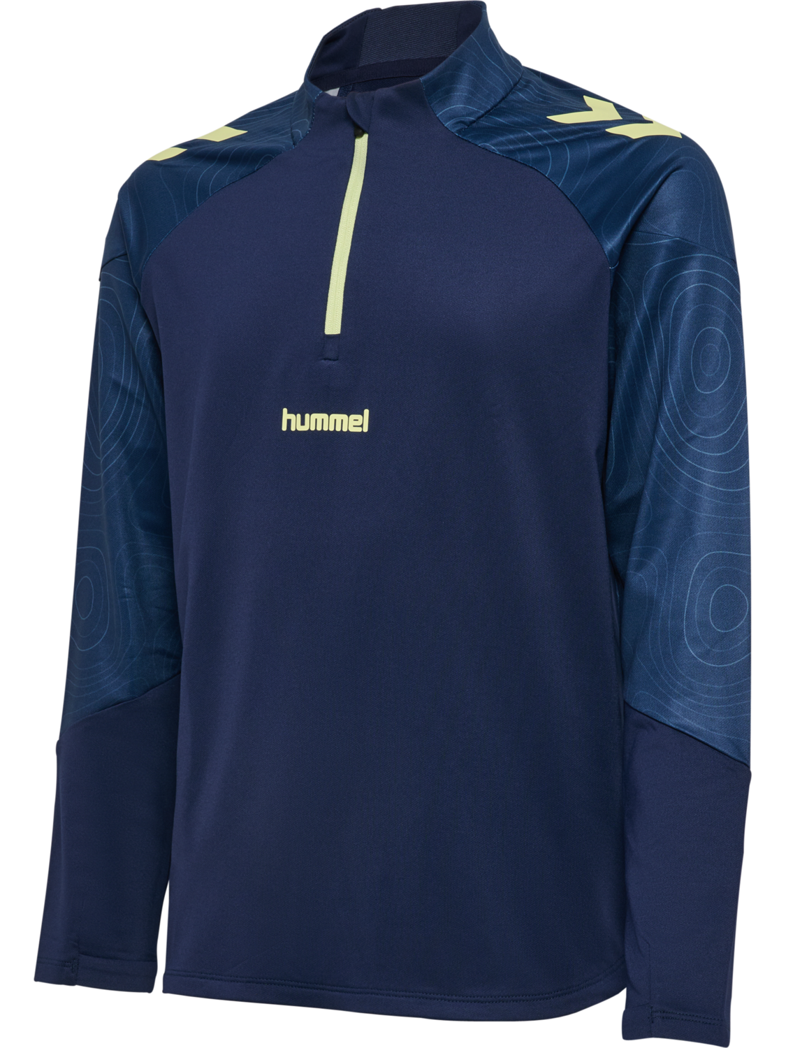 hmlBLAZE 2.0 TRAINING HALF ZIP KIDS, MARINE/SHADOW LIME, packshot