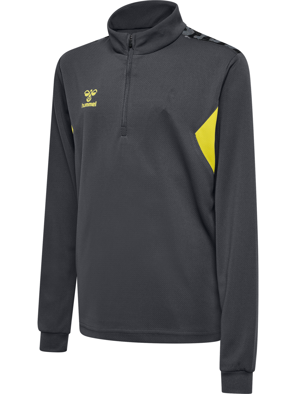 hmlAUTHENTIC HALF ZIP SWEAT KIDS, ASPHALT/SULPHUR SPRING, packshot
