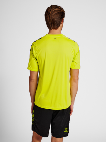 hmlCORE XK STRIPED JERSEY S/S, LIME POPSICLE, model