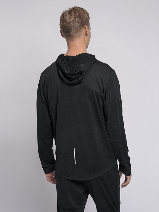 hmlASTON HOODIE, BLACK, model