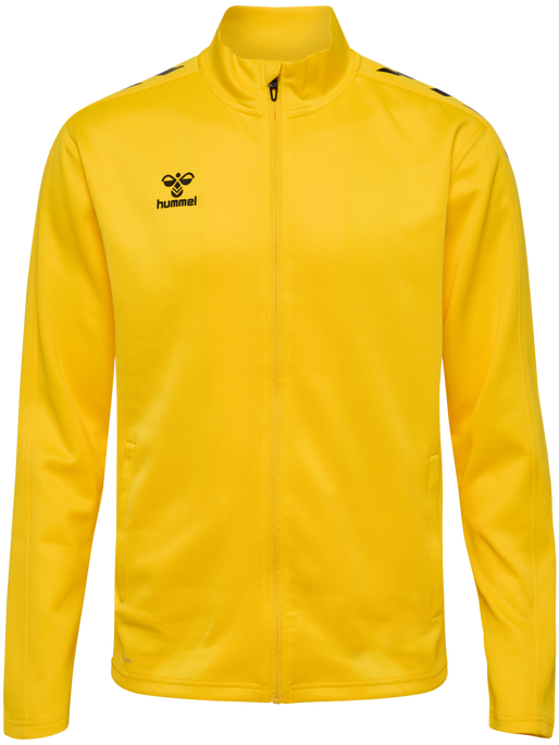 hmlCORE XK POLY ZIP SWEAT, SPORTS YELLOW, packshot
