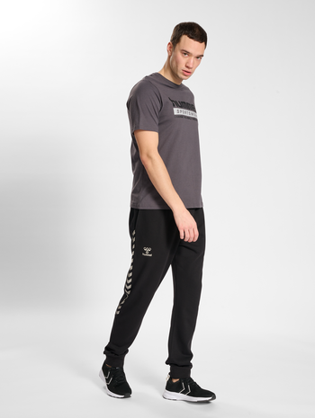hmlSTALTIC COTTON PANTS, BLACK, model
