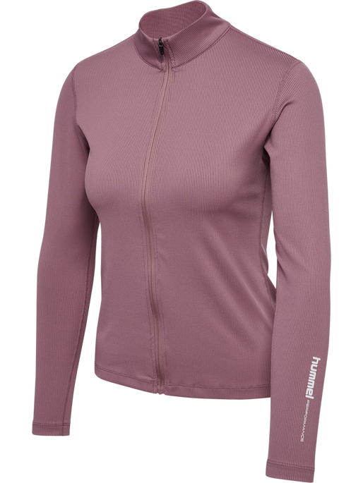 hmlPULSE W ZIP SHIRT L/S, WISTFUL MAUVE, packshot