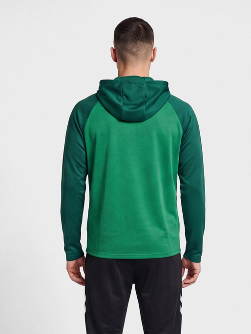 hmlLEAD 2.0 ZIP HOODIE, JELLY BEAN/EVERGREEN, model