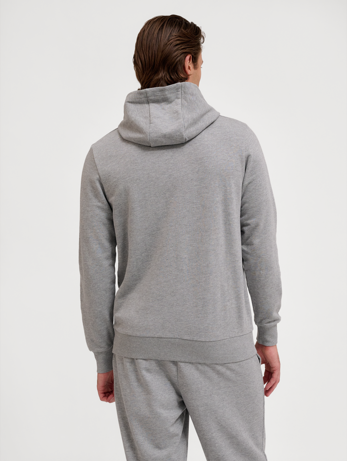 hmlPULSE SWEAT HOODIE, GREY MELANGE, model