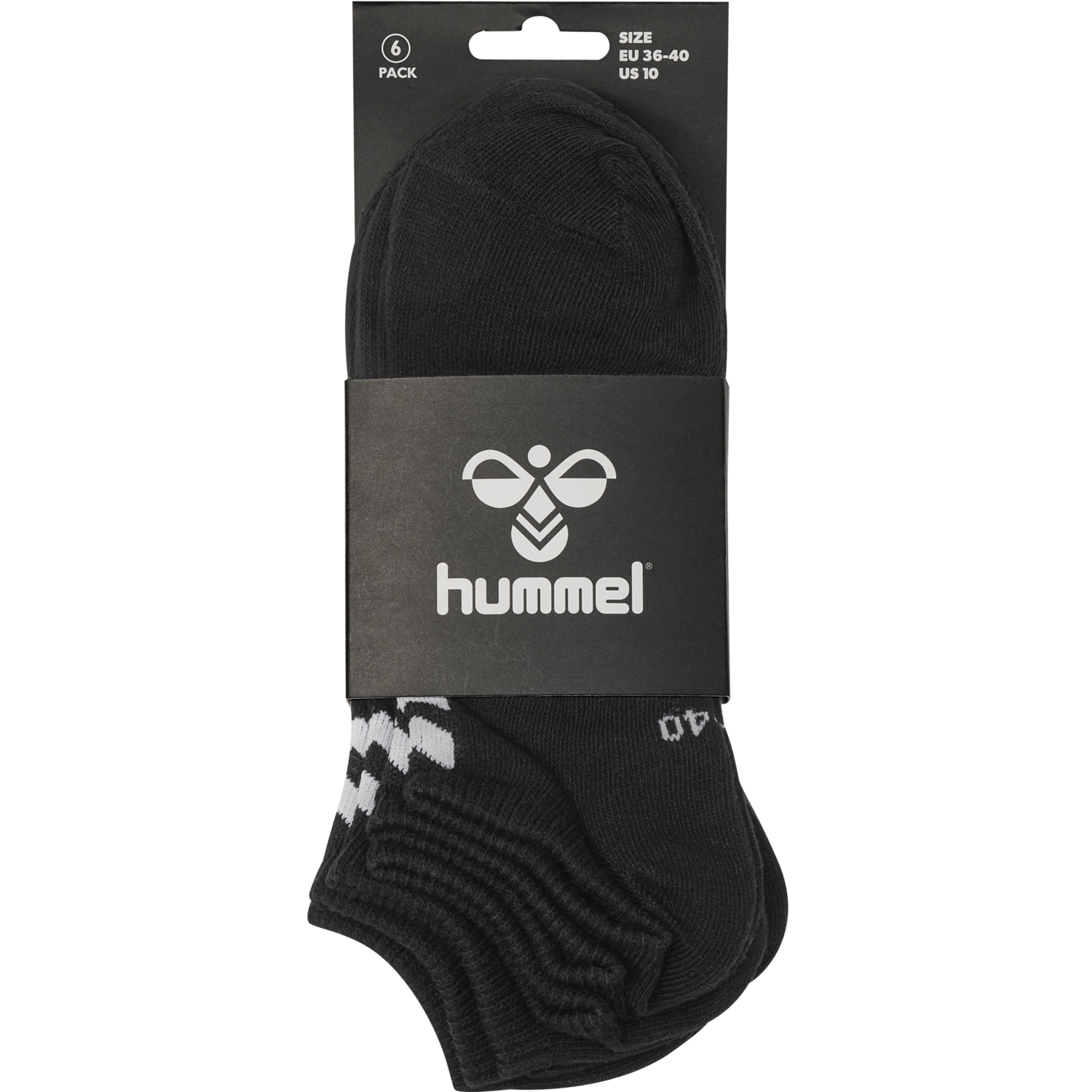 hmlCHEVRON 6-PACK ANKLE SOCKS, BLACK/BLACK, packshot