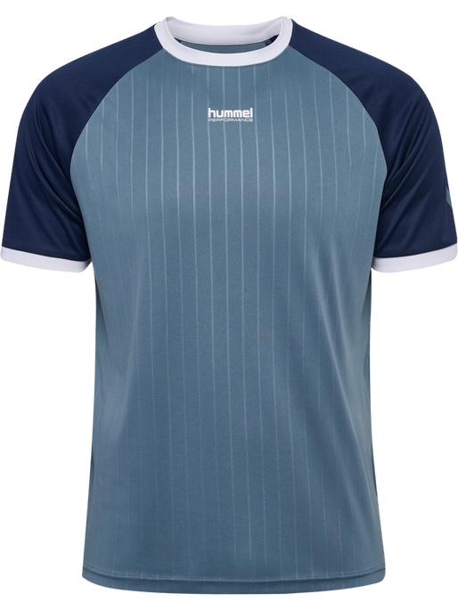 hmlPULSE STRIPE T-SHIRT S/S, BLUE MIRAGE/DRESS BLUE, packshot