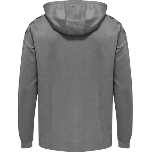hmlCORE XK POLY ZIP HOOD SWEAT, GREY MELANGE, packshot