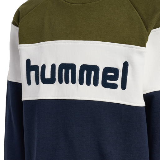 hmlCLAES SWEATSHIRT, !DARK OLIVE/BLACK IRIS, packshot