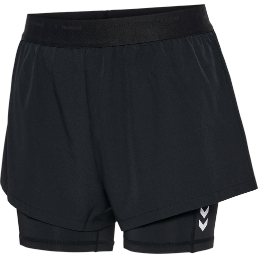 hmlMT FLY 2 IN 1 SHORTS, BLACK, packshot